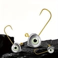 thumbnail image 2 of 10pcs Glow-in-the-Dark Fish Eye Worm Hooks, 2g Cupro Alloy Soft Bait Jig Heads for Bass Fishing, Anti-Snagging Lure Hooks, 2 of 7