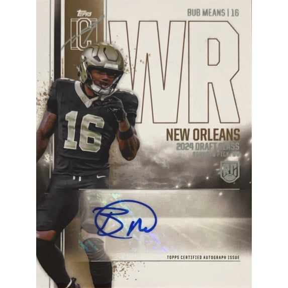 2024 Topps Signature Class Football Bub Means #RCA-BM Rookie Auto Variation