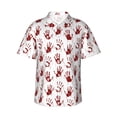 thumbnail image 1 of Balery Red Bloody Scary Hands2 Camisas hawaianas de manga corta para hombre, camisas playeras de corte holgado, camisas de vacaciones con botones,X-Large, 1 of 7