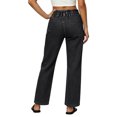 thumbnail image 4 of RFQWOVSR Womens Elastic Waist Straight Leg Cropped Jeans Stretchy Casual Denim Pants XL, 4 of 5