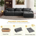 thumbnail image 6 of Exnote 108'' Modular Boneless Sofa,Sectional Couch for Living Room, Tufted Oversized L Shape Deep Seat Sectional Sofa with Ottoman & 3 Throw Pillows, Corduroy Cloud Couch, Dark Gray, 6 of 9