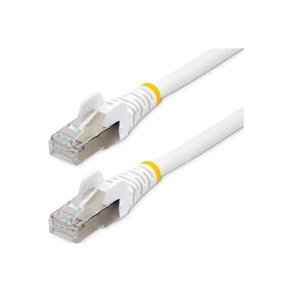 StarTech 25ftCAT6a Ethernet Cable - Low Smoke Zero Halogen (LSZH) - 10 Gigabit 500MHz 100W PoE RJ45 S/FTP White Network Patch Cord Snagless w/Strain Relief (NLWH-25F-CAT6A-PATCH)
