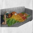thumbnail image 6 of Pin up Girl Soft Flannel Fleece Blanket, Sunset Scene in Tropical Island Girl in White Bikini with a Lilly on Her Hair, Cozy Plush for Indoor and Outdoor Use, 70" x 90", Multicolor, by Ambesonne, 6 of 6