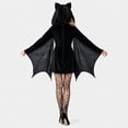 thumbnail image 3 of Women's Halloween Cosplay Costume, Halloween Witch Dress with Bat Ears Hood and Velvet Fabric, ,Vampire Cosplay Outfit for Halloween Party, Gothic Bat Witch Costume for Women Dress Up, 3 of 6