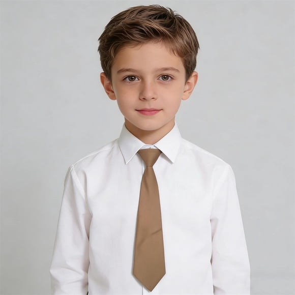 hengsof Childrens Solid Color Neck Tie for School Uniform, Classic Style Tie for Dress Shirt, Academic Formal Wear Accessory