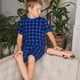 thumbnail image 4 of Balery Buffalo Plaid Blue Black Conjunto de Pijama Infantil de Manga Corta con Estampado – Ropa de Dormir de Algodón Suave-XX-Large, 4 of 6