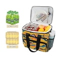 thumbnail image 2 of FORMRS Insulated Cooler Bag 24 Cans Capacity Soft Leakproof Lunch Box with Side Pockets, Yellow Sardines Pattern, 2 of 7