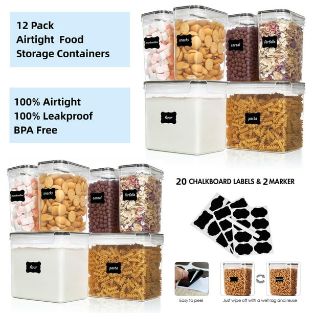 12 Pack Large Airtight Food Storage Containers, Airtight Pantry