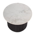 thumbnail image 4 of Pemberly Row Set of 2 22"W Round Marble side Tables- Brown and White, 4 of 6