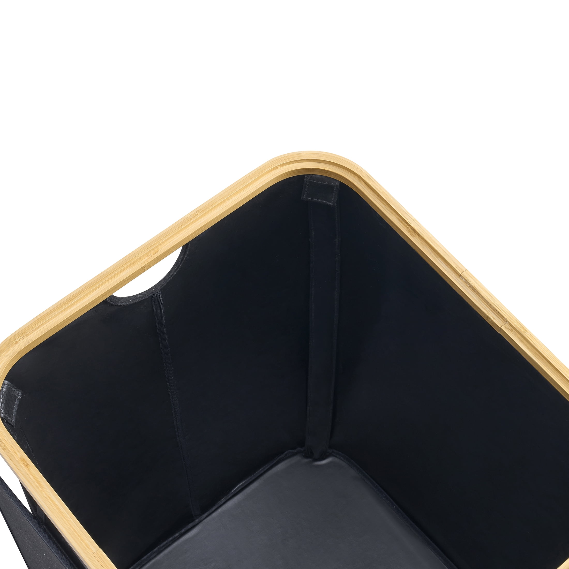 Better Homes & Gardens Black Bamboo Collapsible Laundry Hamper, 16" x 26"