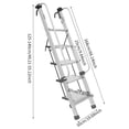thumbnail image 5 of 5 Step Ladder with Adjustable Angle, 330 Lbs Capacity Aluminum Foldable Stepladder for Stairs & Uneven Ground, Lightweight Household Ladder for Home, Kitchen, Office, 5 of 14