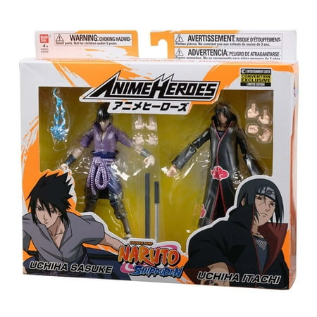 Naruto Shippuden Anime Heroes 2 Pack Itachi and Sasuke Uchiha 2020 BanDai 36945