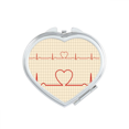 thumbnail image 1 of Electrocardiogram Heart Design Pattern Heart Mirror Travel Magnification Portable Handheld Pocket Makeup, 1 of 3