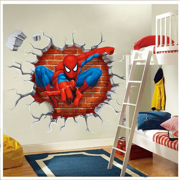 QUETO Spiderman Stickers Muraux DIY Amovible Spiderman Enfants Sur
