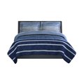 thumbnail image 3 of Inspired Surroundings 3-Piece Full/Queen Comforter Set, Blue Harper Stripe, 3 of 8