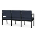 thumbnail image 5 of Lesro Lenox Steel Polyurethane 3-Seat Waiting Room Guest Reception Chair in Black/Castillo Batik, 5 of 5