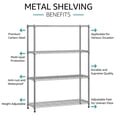 thumbnail image 2 of Heavy Duty 1400 Lbs 4-Shelf Wire Storage Unit Adjustable Garage Rack, 2 of 8