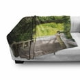 thumbnail image 3 of Forest Soft Flannel Fleece Blanket, Nature Boardwalk Through Green Archway Bridge Foliage Trees Sunny Summer Day, Cozy Plush for Indoor and Outdoor Use, 70" x 90", Beige Green Brown, by Ambesonne, 3 of 6