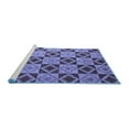 thumbnail image 2 of Ahgly Company Machine Washable Indoor Round Abstract Blue Modern Area Rugs, 4' Round, 2 of 4