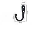 thumbnail image 2 of 10 Pcs Petits Crochets Noirs Cintres Vis Alliage de Zinc 21*12*30 mm, 2 of 7