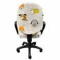 thumbnail image 3 of Cartoon Office Chair Slipcover, Pattern with Colorful Dog Faces on Bones Background, Protective Stretch Decorative Fabric Cover, Standard Size, Multicolor, by Ambesonne, 3 of 5