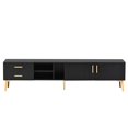 thumbnail image 4 of BESTCOSTY Modern TV Stand with 5 Champagne Legs Versatile Storage TVS up to 77" White, 4 of 5