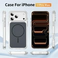 thumbnail image 3 of For iPhone 17 Pro Max Case (Compatible with MagSafe) Slim Translucent Shockproof with Anti-Fingerprint Phone Case,Black,For iPhone 17 Pro Max, 3 of 9