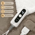thumbnail image 2 of MaxKare Heated Throw Blanket, Electric Blanket with 6 Heating Levels & 4H Auto-off, Machine Washable, 50" x 60", Linen & White, 2 of 10