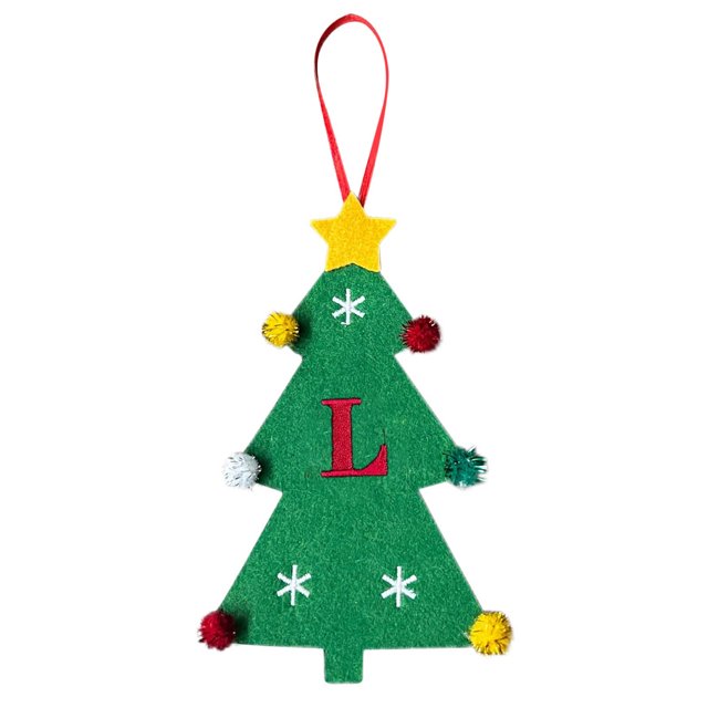 Vaidha 2024 New Christmas Tree Decorations Mini Christmas Tree Embroidery English Letter Christmas Pendant Small Pendant
