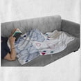 thumbnail image 6 of Modern Soft Flannel Fleece Throw Blanket, Fluffy Sketchy Hand Drawn Clouds with Hanging Hearts Work of Art, Cozy Plush for Indoor and Outdoor Use, 60" x 80", Violet Blue Magenta, by Ambesonne, 6 of 6