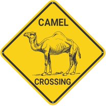 Camel Crossing Sign, Camel Sign Camel Decor Camel Lover Gift, Funny Animal Wall Decor for Home/Farmouse/Yard, Quality Metal Sign 12"x12"