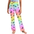 thumbnail image 1 of Odeerbi 2-13 Años Niñas Pantalones de Yoga de Pierna Ancha Entrenamiento Baile Deporte Atlético Pantalones Elasticidad Lindo Cintura Alta Pantalones de Pierna Recta, 1 of 9