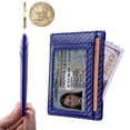 thumbnail image 3 of TRIPLE TREE Slim Minimalist Wallet for Men and Women, Front Pocket Card Holder RFID Blocking, Microfiber (Blue), 3 of 7
