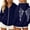 Navy, variant on Sequin Angel Wings Hoodie Women Trendy Long Sleeve Sweatshirt Baggy Drawstring Jacket with Pocket Y2K Fall Streetwear Top Outfits