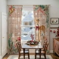 thumbnail image 5 of Christmas Elk Sheer Curtains 96 Inches Long, Xmas Pine Cones Gifts Snowflake Vintage Light Filtering Window Curtains for Living Room/Bedroom, Rod Pocket Voile Sheer Drapes, 52"Wx96"L, 2 Panels, 5 of 9