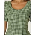 thumbnail image 5 of DARING DIVA Smocked Back Puff Short Sleeve Midi Dress XS Green, 5 of 6