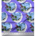 thumbnail image 1 of Soimoi Moss Georgette Fabric Tropical Flower & Heart Print Sewing Fabric Yard 42 Inch Wide, 1 of 3