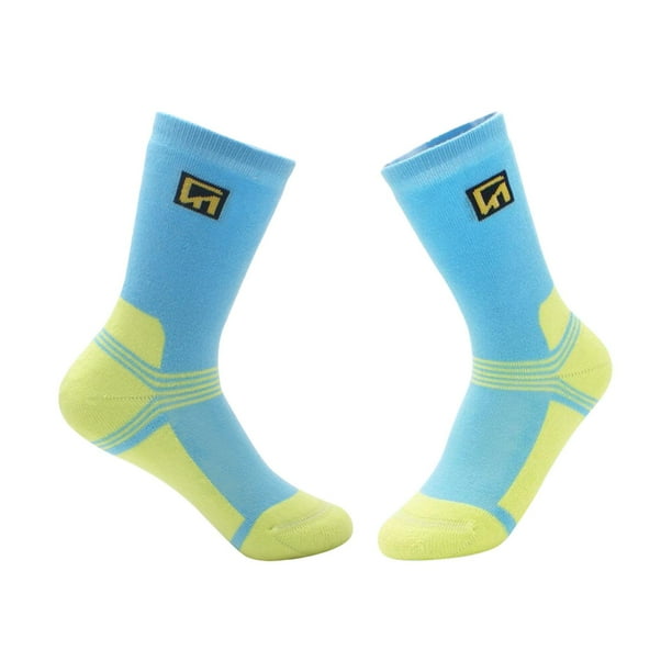 Calcetines de patinaje sobre hielo para niños, cómodos, hasta la rodilla, para patinar sobre hielo Azul S