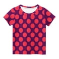 thumbnail image 4 of Spazoro Girls Graphic T-Shirts Tees, Short Sleeve Dot Print Round Neck Casual Tops for Kids Red Size 13-14, 4 of 5