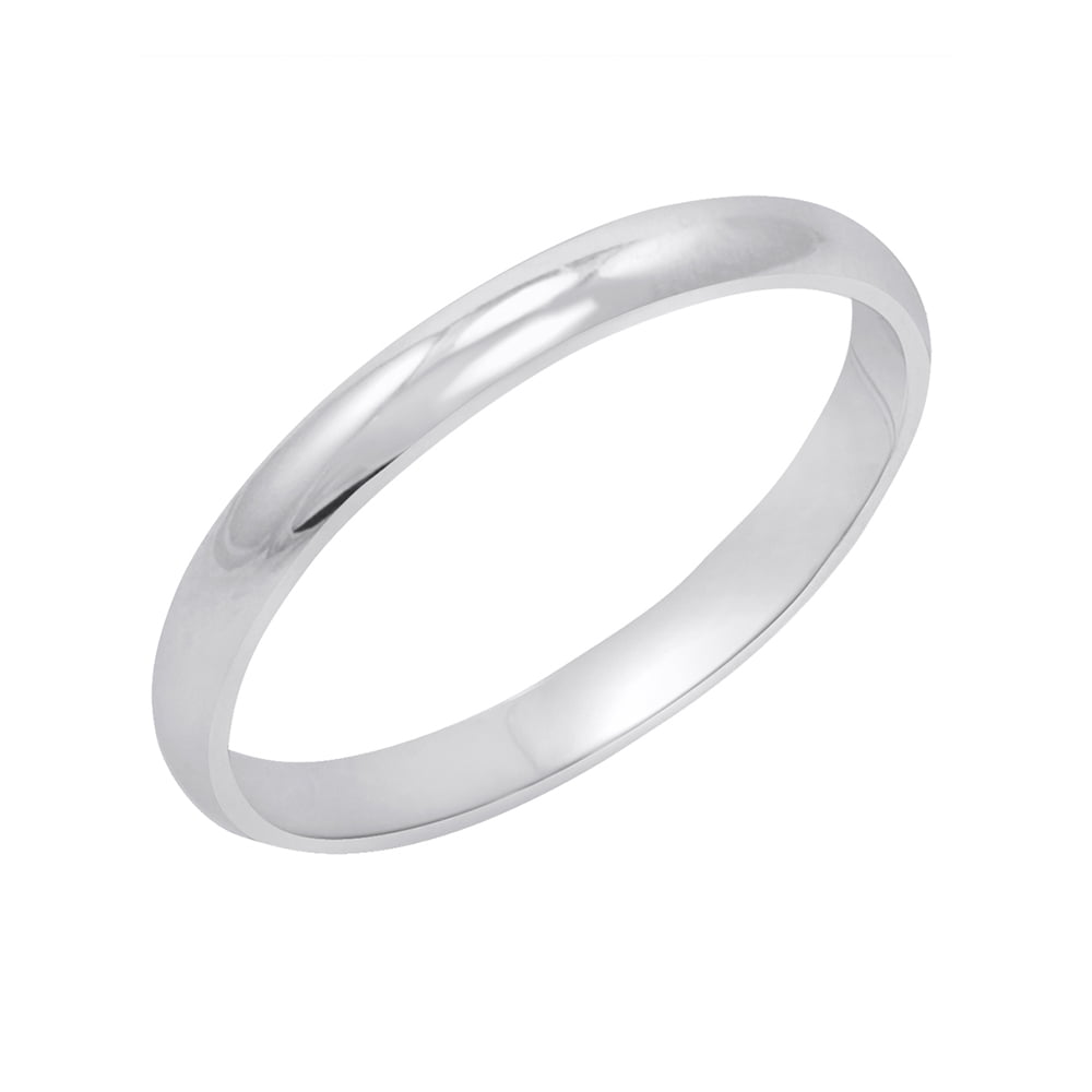 Amanda Rose Womens 10k White Gold 2mm Traditional Plain Wedding Band