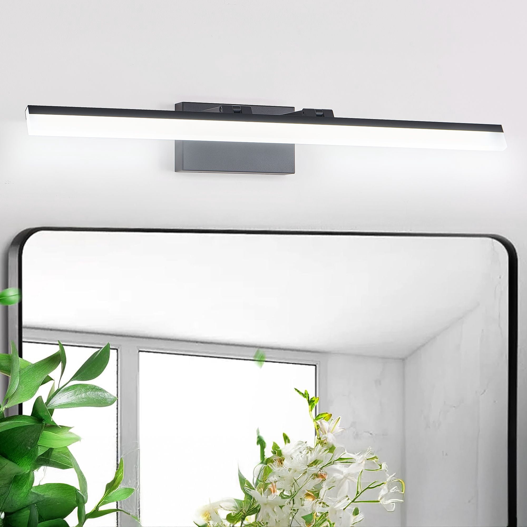 32-inch Modern LED Bathroom Vanity Light, Sleek Black Metal Wall Mount Fixture with 5-Color Temperature Options, Hardwired Mirror Light for Bathroom, Dressing Room & Sink Area