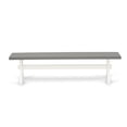 thumbnail image 3 of Pemberly Row Contemporary X-Style 15x72" Wood Dining Bench in White/Gray, 3 of 5
