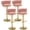 Pink, variant on VECELO Bar Stools Set of 2, Modern Velvet Barstool with Woven Back & Footrest, 360° Swivel Adjustable Counter Height Bar Chairs for Kitchen Island Pub, Pink