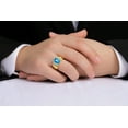 thumbnail image 3 of RYLOS Men's Rings 14K Yellow Gold Designer Style 10X8MM Emerald Cut Shape Gemstone &  Diamonds Blue Topaz December Birthstone Rings For Men Size 11, 3 of 5