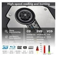 thumbnail image 2 of External DVD Player USB 3.0 Type-c CD DVD Portable Disc Drive CD Burner Reader For Laptop Desktop PC ,Convenient Memory Playback, 2 of 6
