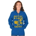 thumbnail image 4 of Funny Mac and Cheese Not Enemies Joke Zip Up Hoodie Men's Women's Brisco Brands S, 4 of 6