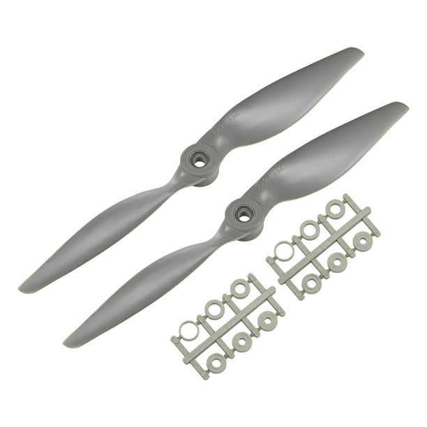 Hélices RC CCW 9x6 Pulgadas 2Vane para Avión Nylon Gris 2Pcs con Anillo Adaptador