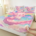 thumbnail image 3 of jejeloiu Cute Axolotl Bed Sheets,Rainbow Stars Clouds King Sheets,Bubble Tea Sheet Set For Girls,Ultra Soft Home Decor,4pcs, 3 of 7