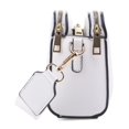 thumbnail image 3 of Bandolera EVVE Trendy con triple cremallera pequeña de piel vegana blanca, 3 of 6