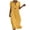 Yellow, variant on SAWOBUUN Women Linen Midi Dress Short Sleeve V Neck Loose Casual Tunic Dresses Summer Beach Vacation Daily Dress
